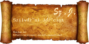 Szilvási Jácint névjegykártya